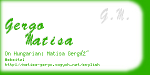 gergo matisa business card